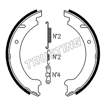 Jeu de mâchoires de frein, frein de stationnement TRUSTING 127.272K