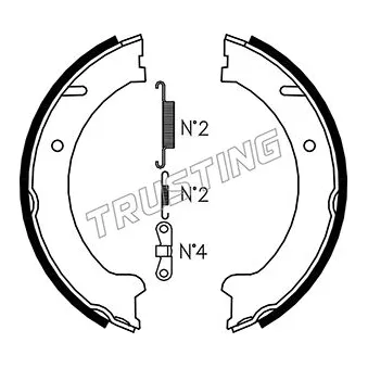 Jeu de mâchoires de frein, frein de stationnement TRUSTING 127.274K pour VOLVO V70 2.3 T-5 AWD - 239cv