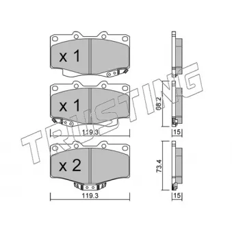 Jeu de 4 plaquettes de frein avant TRUSTING OEM 0446535190
