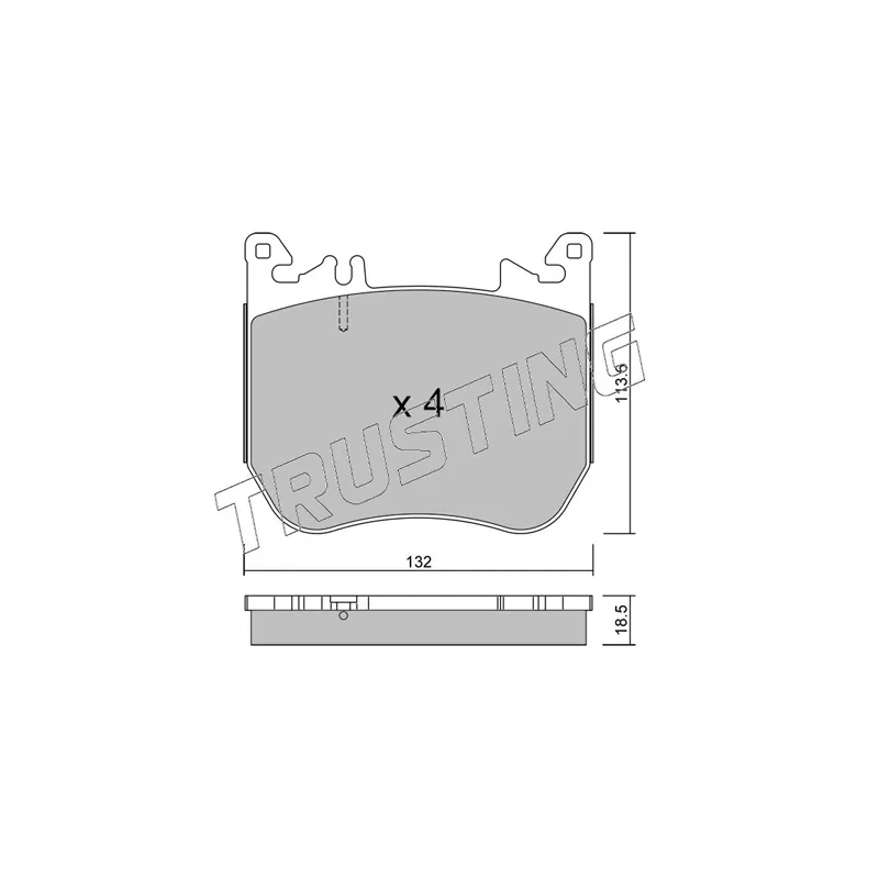 Jeu de 4 plaquettes de frein avant TRUSTING 1312.0 - Visuel 1