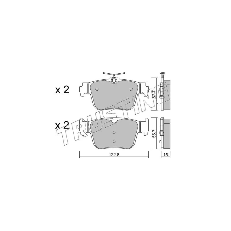 Jeu de 4 plaquettes de frein avant TRUSTING 1317.0 - Visuel 1
