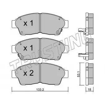 Jeu de 4 plaquettes de frein avant TRUSTING OEM 0446542011