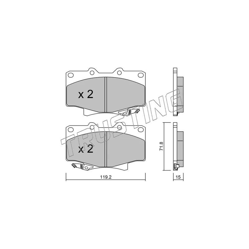 Jeu de 4 plaquettes de frein avant TRUSTING 156.0 - Visuel 1