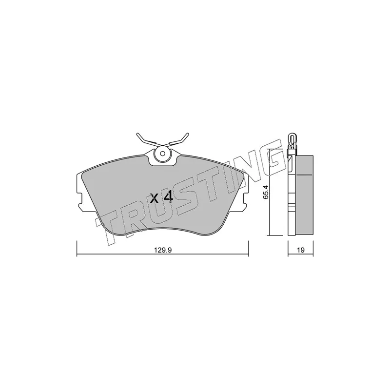 Jeu de 4 plaquettes de frein avant TRUSTING 167.0 - Visuel 1