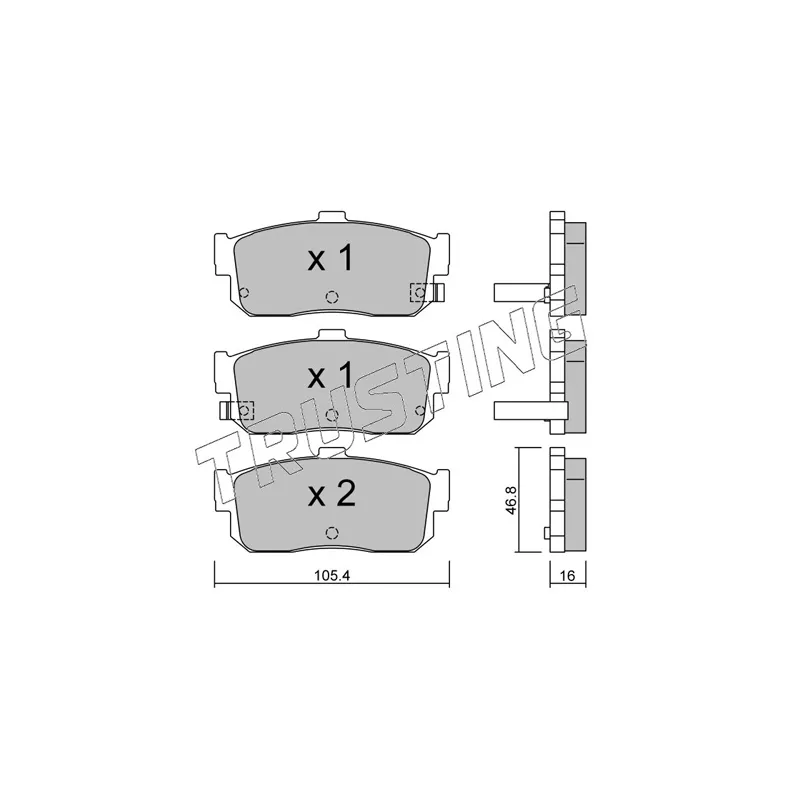 Jeu de 4 plaquettes de frein arrière TRUSTING 200.1 - Visuel 1