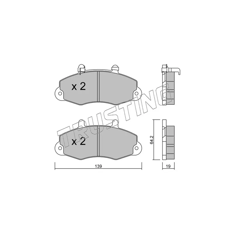 Jeu de 4 plaquettes de frein avant TRUSTING 201.1 - Visuel 1