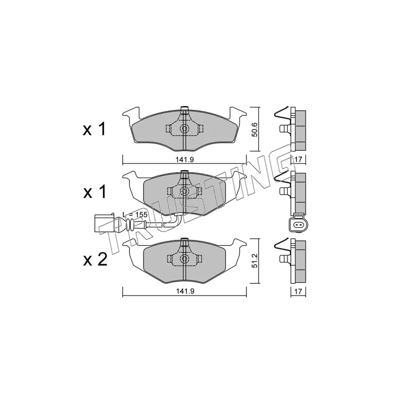 Jeu de 4 plaquettes de frein avant TRUSTING 215.3 - Visuel 1