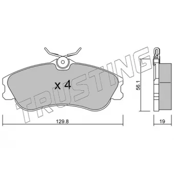 Jeu de 4 plaquettes de frein avant TRUSTING OEM 1617273180