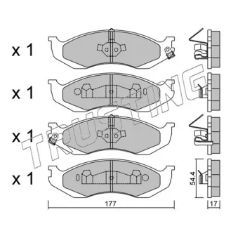Jeu de 4 plaquettes de frein avant TRUSTING OEM 0K5533323ZB