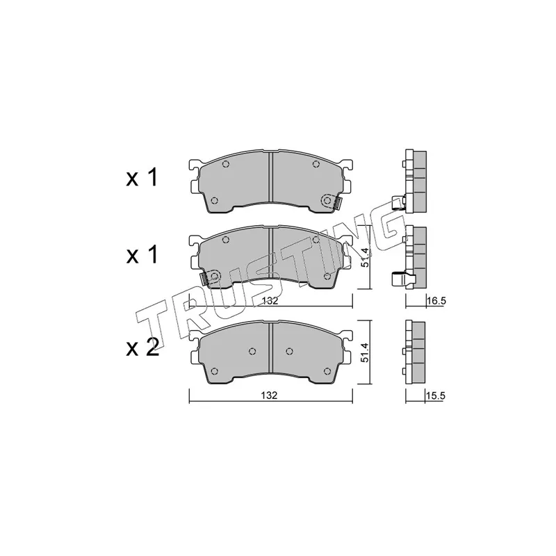 Jeu de 4 plaquettes de frein avant TRUSTING 232.1 - Visuel 1