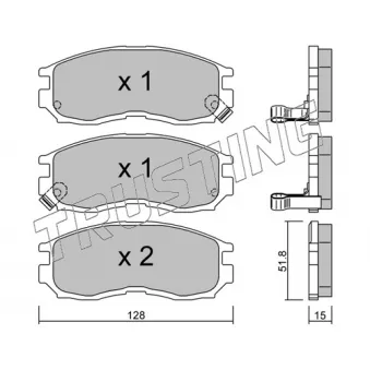 Jeu de 4 plaquettes de frein avant TRUSTING OEM MB895072