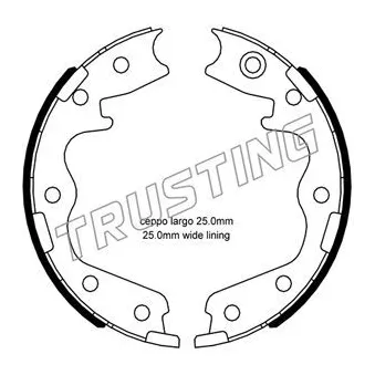 TRUSTING 253.695 - Jeu de mâchoires de frein, frein de stationnement