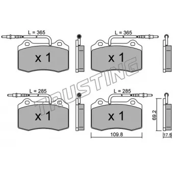 Jeu de 4 plaquettes de frein avant TRUSTING OEM 425219