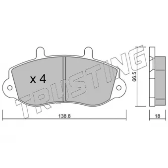 Jeu de 4 plaquettes de frein avant TRUSTING OEM 1605979
