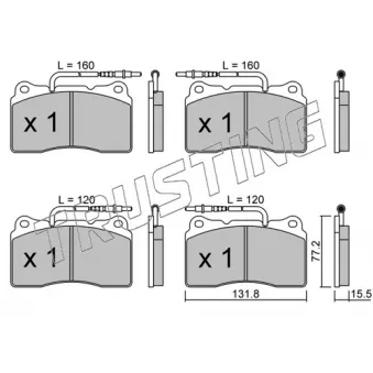 Jeu de 4 plaquettes de frein avant TRUSTING OEM 9404254608