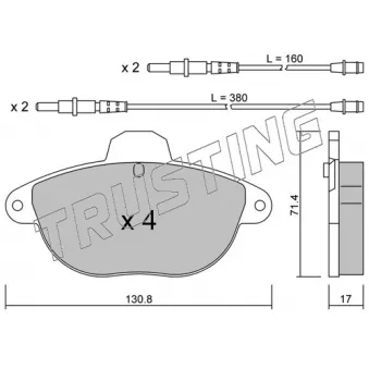 Jeu de 4 plaquettes de frein avant TRUSTING OEM 425293