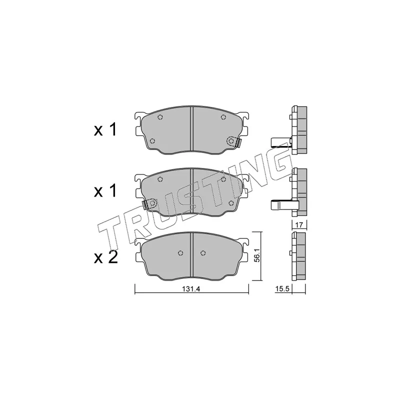 Jeu de 4 plaquettes de frein avant TRUSTING 310.0 - Visuel 1