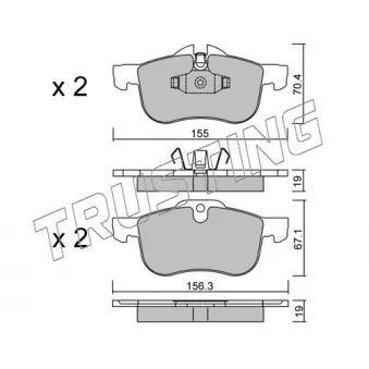 Jeu de 4 plaquettes de frein avant TRUSTING OEM SFP100511SLP