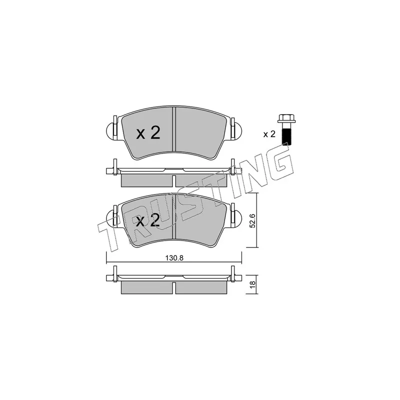 Jeu de 4 plaquettes de frein avant TRUSTING 322.1 - Visuel 1