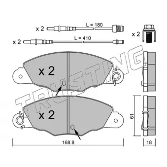 Jeu de 4 plaquettes de frein avant TRUSTING OEM 425211