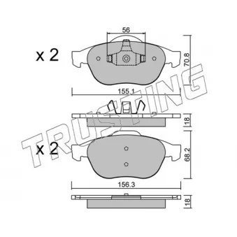 Jeu de 4 plaquettes de frein avant TRUSTING OEM 7701209810