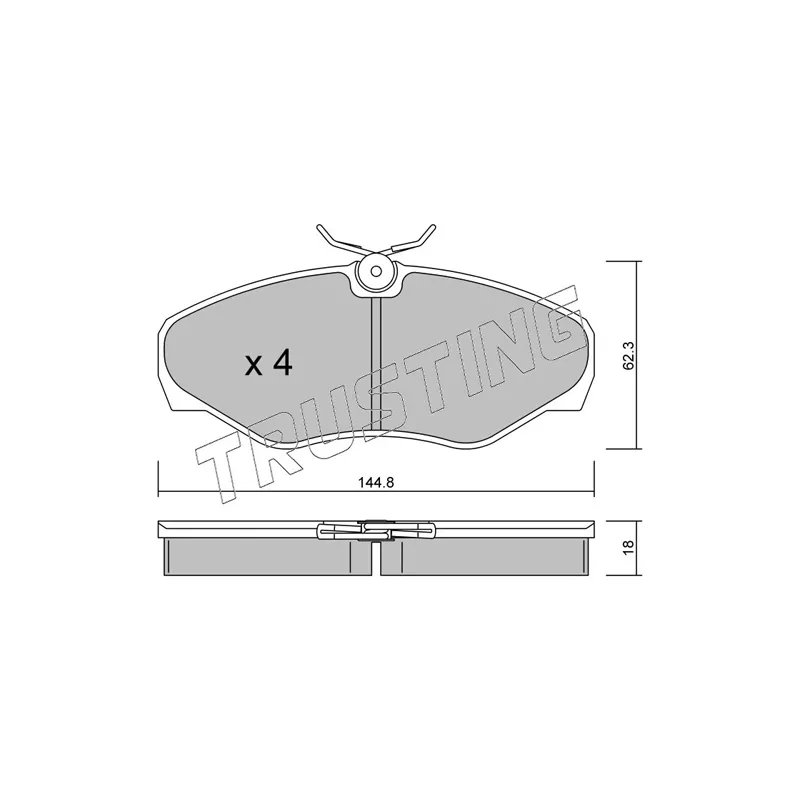 Jeu de 4 plaquettes de frein avant TRUSTING 347.2 - Visuel 1