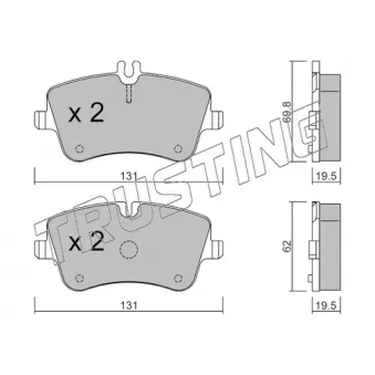 Jeu de 4 plaquettes de frein avant TRUSTING OEM a0054206220