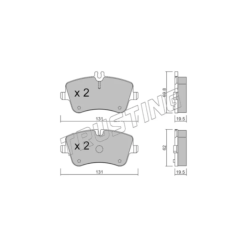Jeu de 4 plaquettes de frein avant TRUSTING 351.0 - Visuel 1