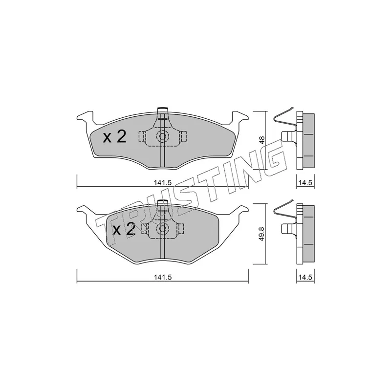 Jeu de 4 plaquettes de frein avant TRUSTING 354.0 - Visuel 1