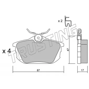 Jeu de 4 plaquettes de frein arrière TRUSTING OEM 30623264