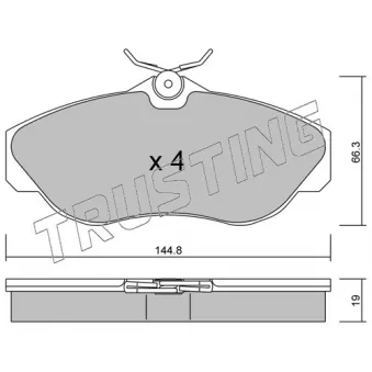 Jeu de 4 plaquettes de frein avant TRUSTING OEM SFP100480