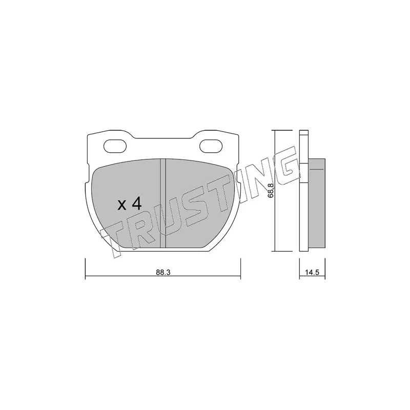 Jeu de 4 plaquettes de frein arrière TRUSTING 363.0 - Visuel 1