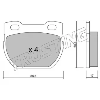 Jeu de 4 plaquettes de frein arrière TRUSTING OEM SFP000130