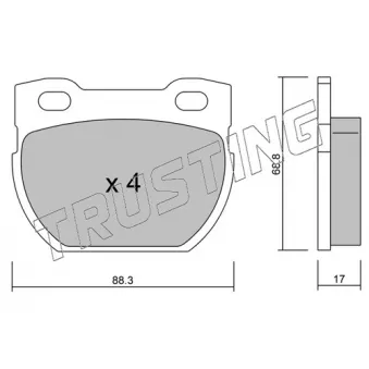 TRUSTING 363.1 - Jeu de 4 plaquettes de frein avant