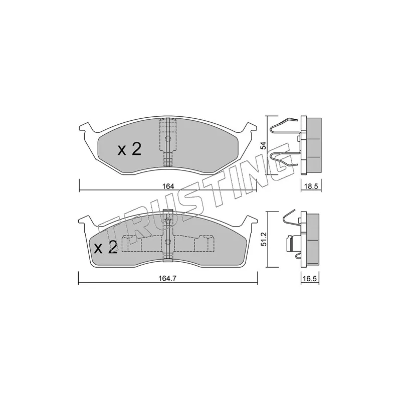 Jeu de 4 plaquettes de frein avant TRUSTING 365.0 - Visuel 1