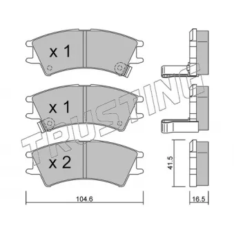Jeu de 4 plaquettes de frein avant TRUSTING OEM 5810105A10