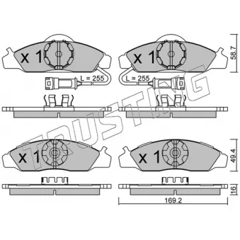 Jeu de 4 plaquettes de frein avant TRUSTING OEM 4813005110