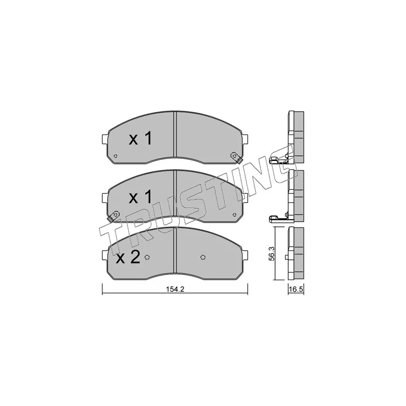 Jeu de 4 plaquettes de frein avant TRUSTING 383.0 - Visuel 1
