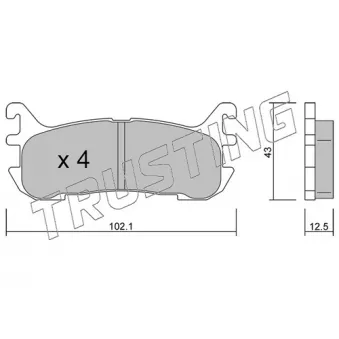 Jeu de 4 plaquettes de frein arrière TRUSTING OEM BCYC2643ZB