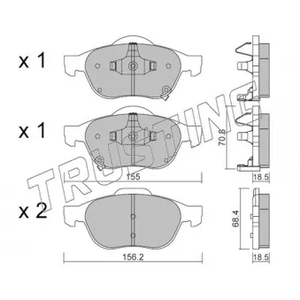 Jeu de 4 plaquettes de frein avant TRUSTING OEM 0446505070