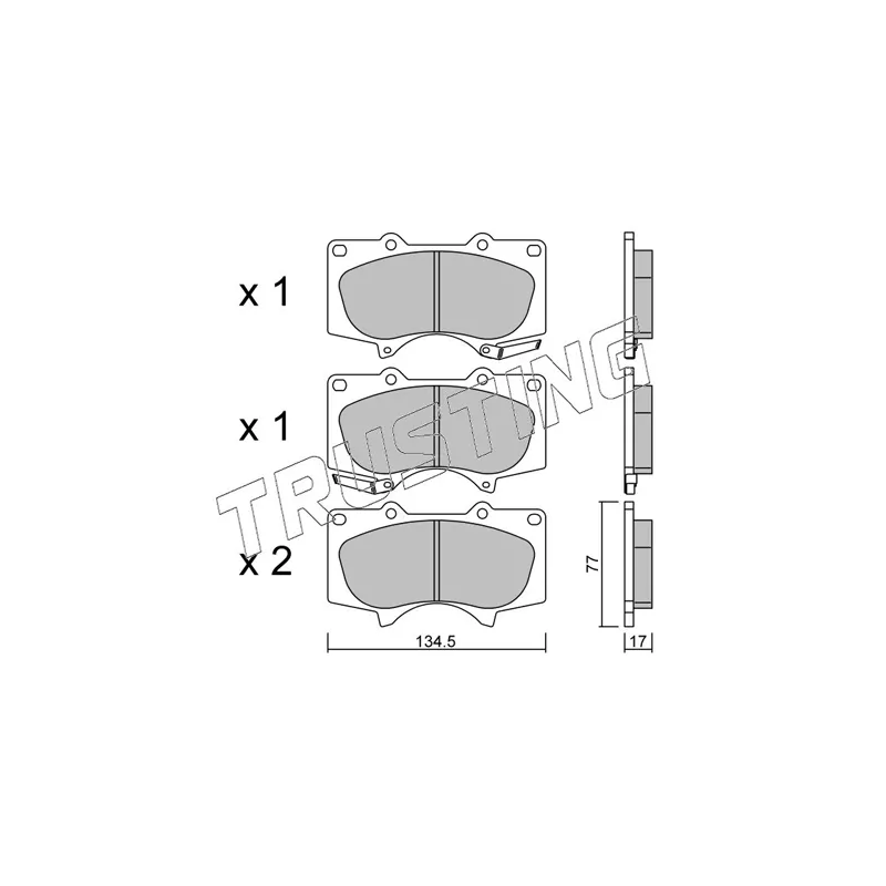 Jeu de 4 plaquettes de frein avant TRUSTING 470.0 - Visuel 1