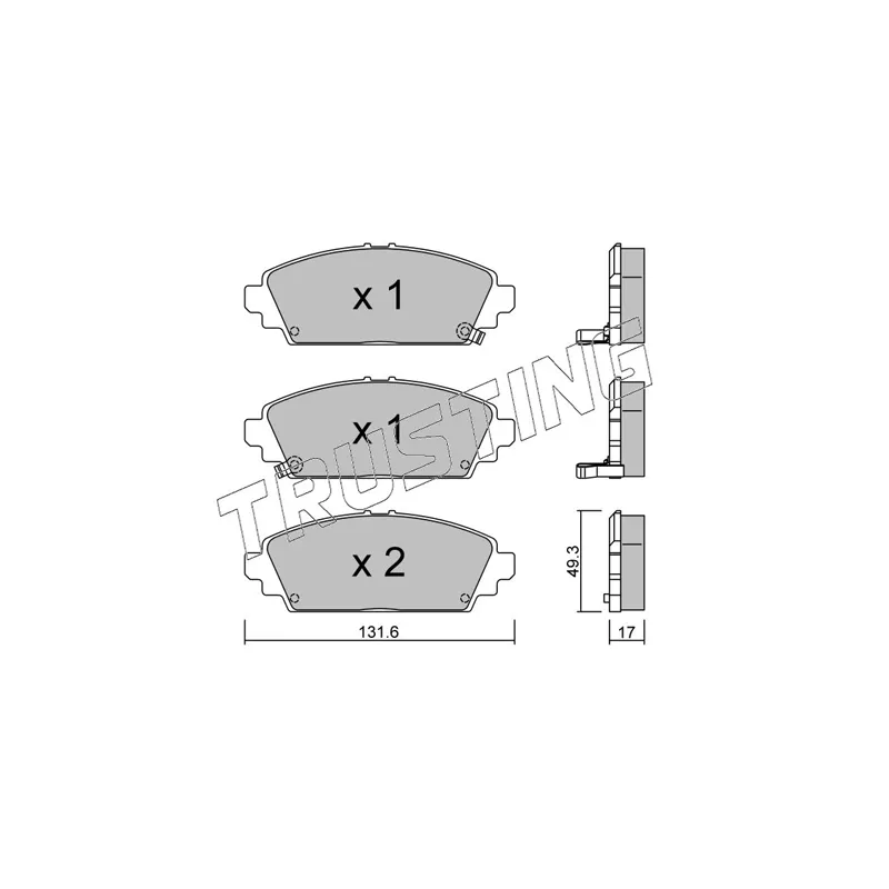 Jeu de 4 plaquettes de frein avant TRUSTING 479.0 - Visuel 1