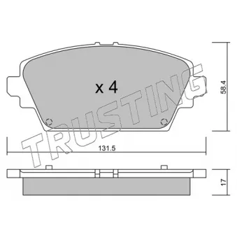 Jeu de 4 plaquettes de frein avant TRUSTING OEM 410604U126
