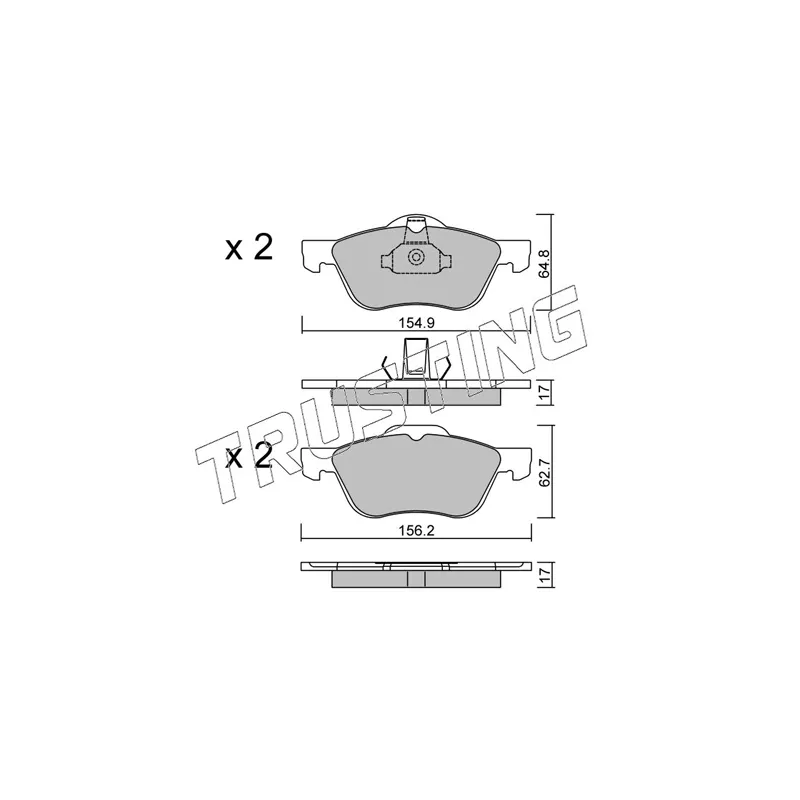 Jeu de 4 plaquettes de frein avant TRUSTING 505.0 - Visuel 1