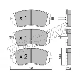Jeu de 4 plaquettes de frein avant TRUSTING OEM 26296SC020