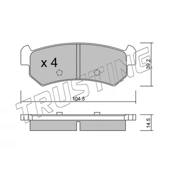 Jeu de 4 plaquettes de frein arrière TRUSTING OEM 96405131