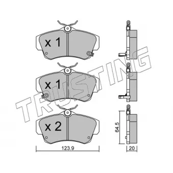 Jeu de 4 plaquettes de frein avant TRUSTING OEM K05083853AA