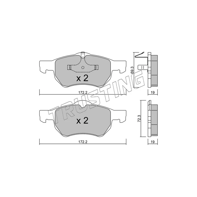 Jeu de 4 plaquettes de frein avant TRUSTING 539.0 - Visuel 1