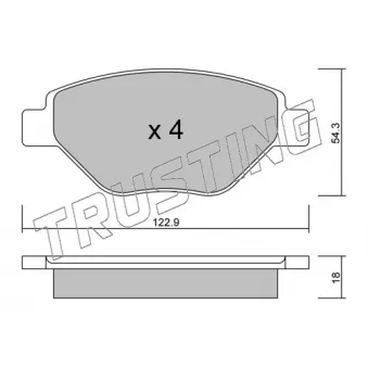 Jeu de 4 plaquettes de frein avant TRUSTING OEM 410609192R