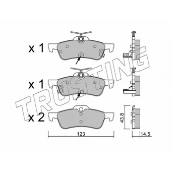 TRUSTING 572.2 - Jeu de 4 plaquettes de frein avant